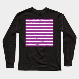 Purple Horizontal Stripe Seamless Pattern Long Sleeve T-Shirt